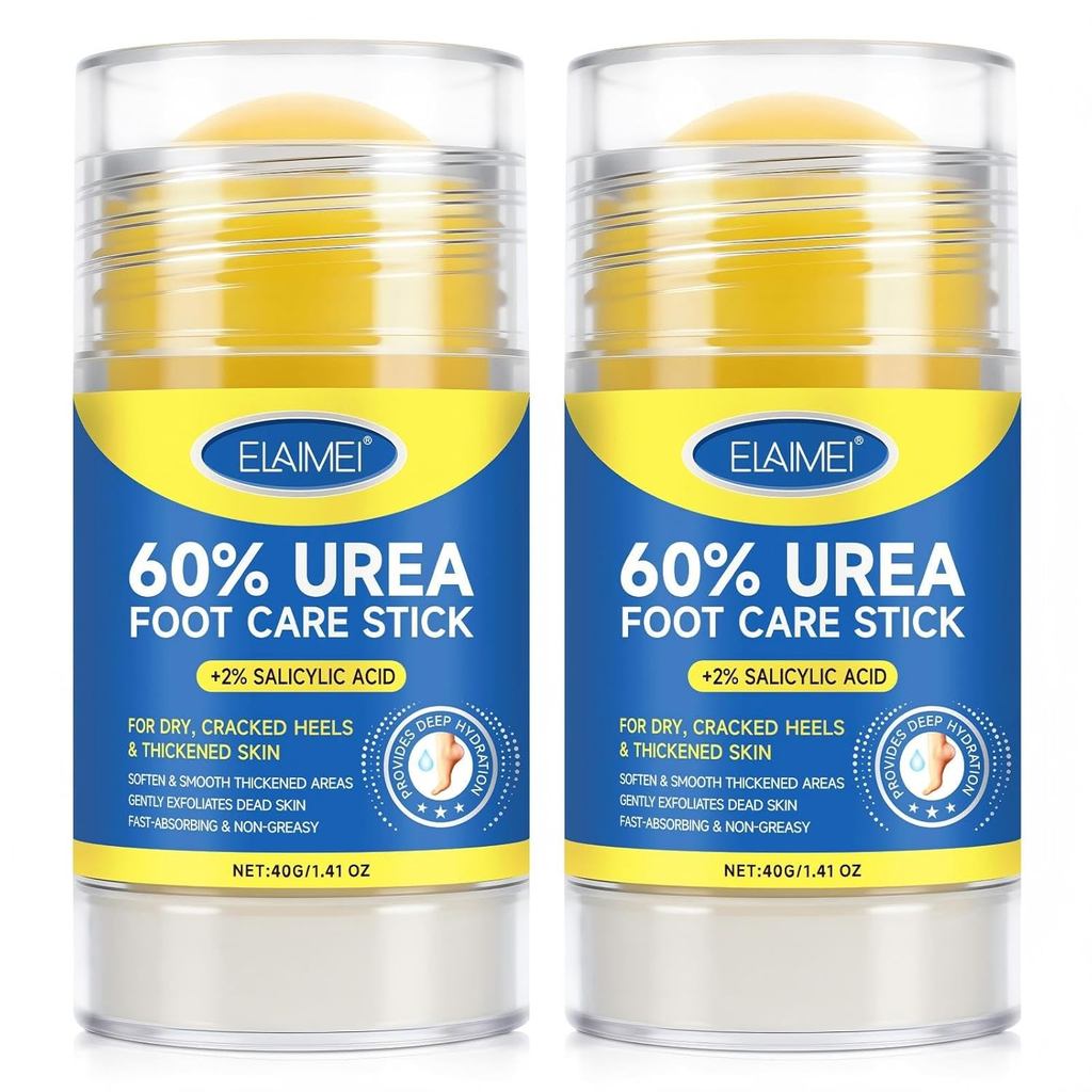 2 unidades de Creme em Bastão de Ureia 60% mais 2% de Ácido Salicílico, Hidratação Profunda e Rápida Absorção, Esfoliaçã