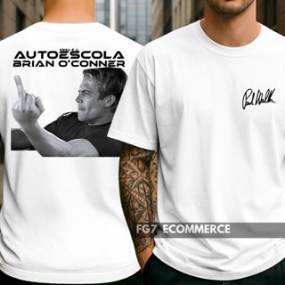 Camiseta Unissex Engraçada Auto Escola Brian Velozes e Furiosos Zueira Paul Walker O'Conner Piloto Corrida em Oferta na Shopee