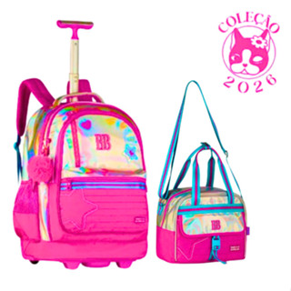 Kit Mochila de Rodinhas com Lancheira Rebecca Bonbon Holo Shine em Oferta na Shopee