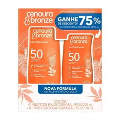 Kit Protetor Solar Corporal Cenoura & Bronze FPS50 200ml + Protetor Solar Corporal Cenoura & Bronze FPS50 110ml
