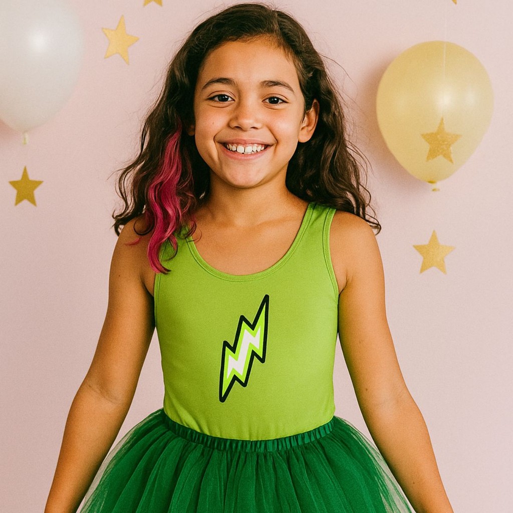 Body/Collant Infantil Tropa dos Rosa (Emily Vick) - Verde Raio do Void