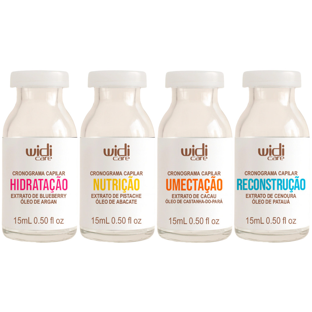 Cronograma Capilar Widi Care Completo Power Shot Ampola Hidratação Nutrição Reconstrução Umectação