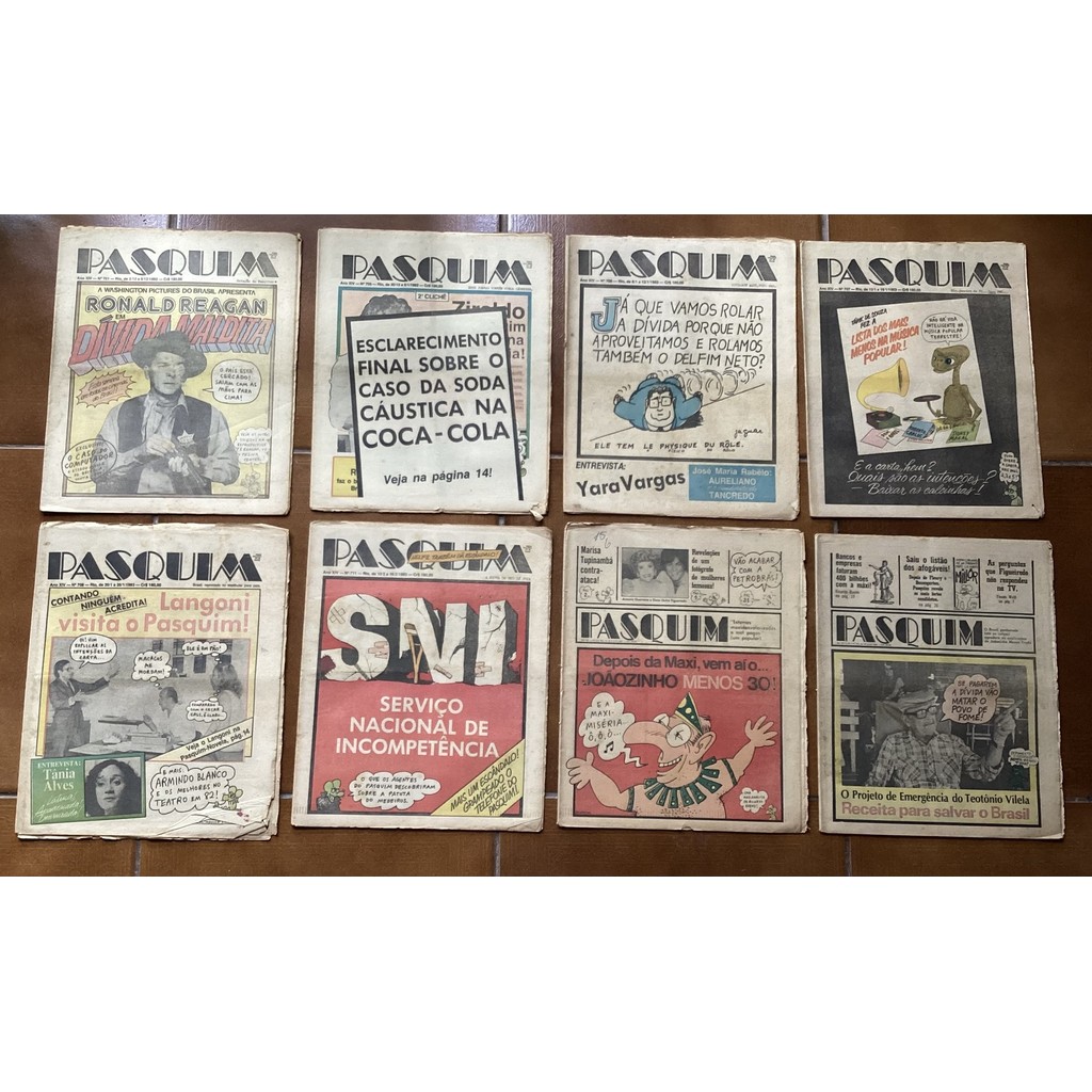 Jornal Pasquim - Kit com 8 edições: 701, 705, 706, 707, 708, 711, 713, 714 de Pasquim