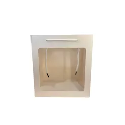 Sacola de Papel com visor de PVC 24x18x26,5cm - Branca - 1 unidade - Rizzo