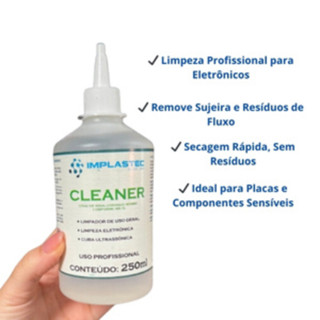 Cleaner Limpa Contato Eletronico Placa Circuito Limpador Uso Geral Implastec 250ml em Oferta na Shopee