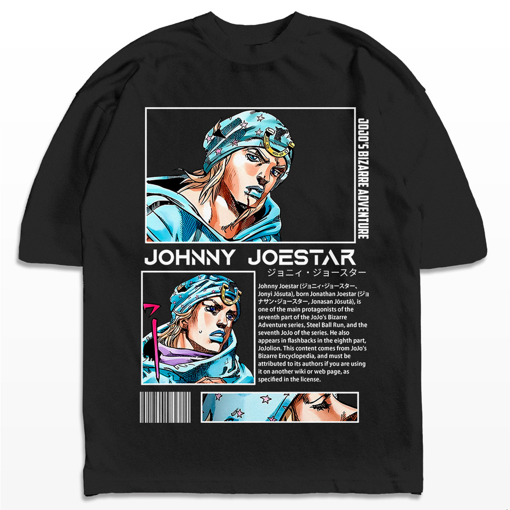 Camiseta Oversized Jojo Jhonny Joestar Steel Ball Run Anime Mangá Streetwear Harajuku Aesthetic Camisa Unissex