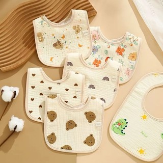 Babador Forma U Bebê 100% Algodão Macio Babador Bebê Bandana e Flor Trcido Duplo Fecho de Pressão
