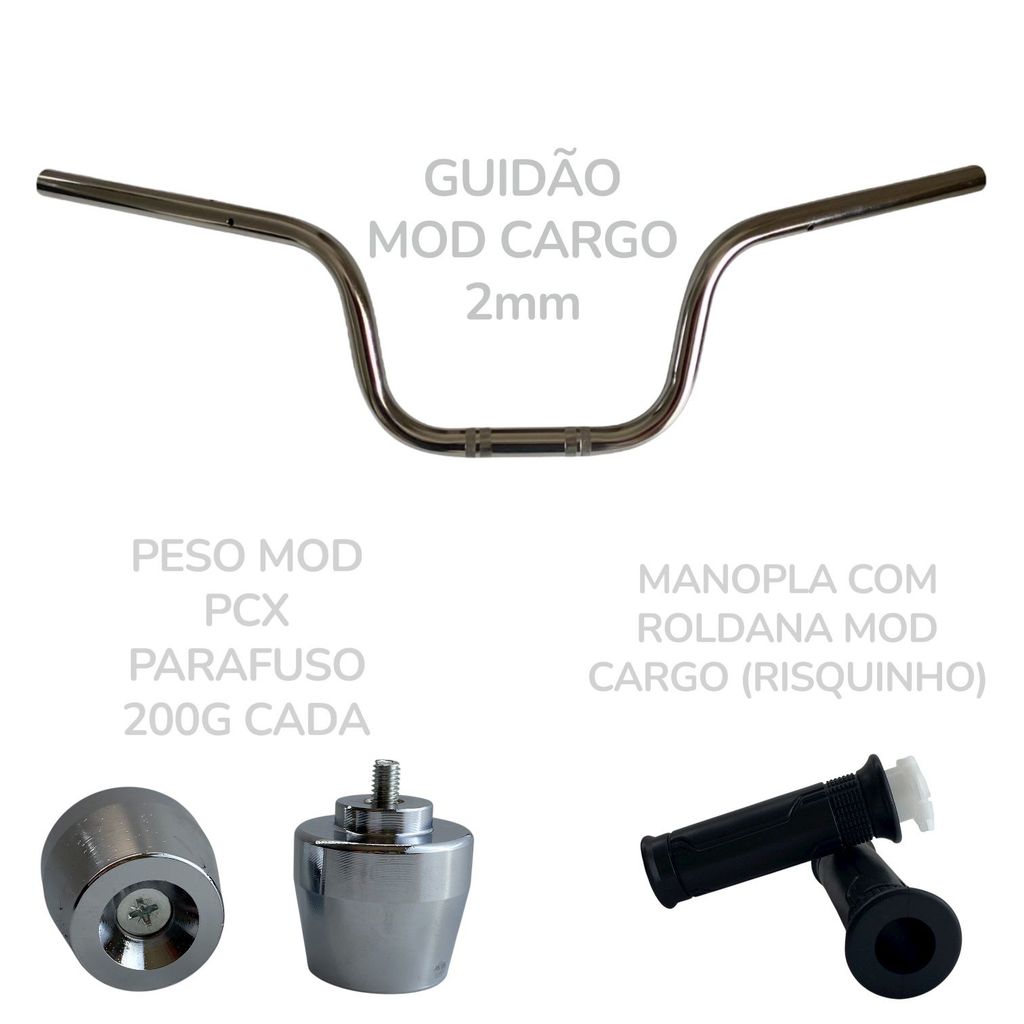 GUIDÃO CARGO PESO PCX E MANOPLA CARGO