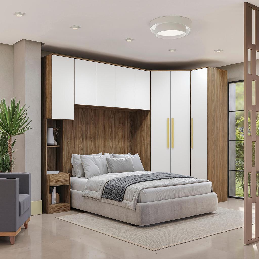 Quarto Completo Kappesberg Adapt  7 Peças Nogueira/Branco em Oferta na Shopee