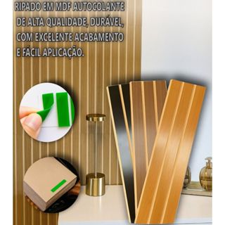 Kit 100 Painéis Ripados MDF 45x11cm Autocolantes Premium Decoração Moderna para Sala e Quarto em Oferta na Shopee
