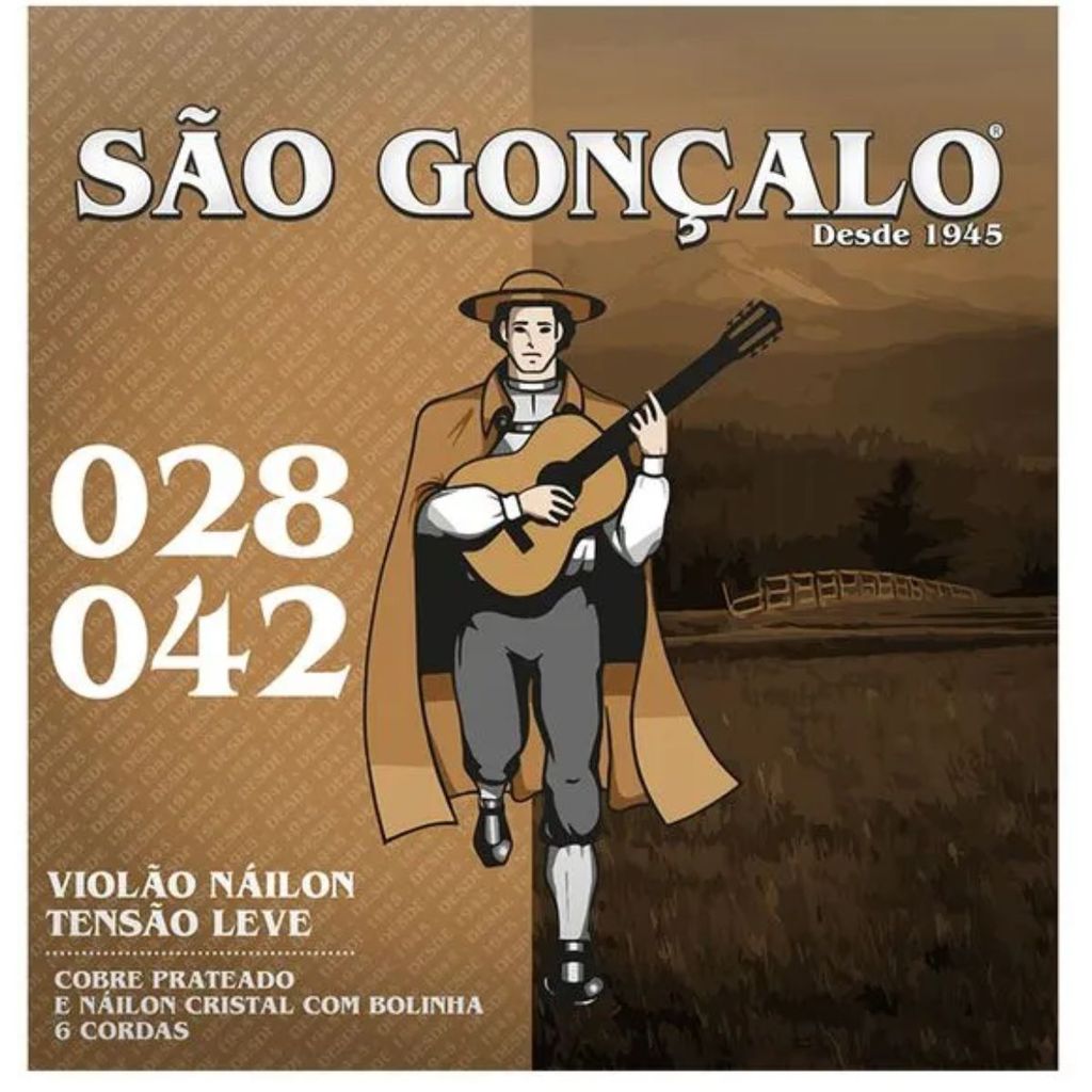 Corda .028/.042 Nylon Cristal com Bolinha para Violão São Gonçalo - 11025