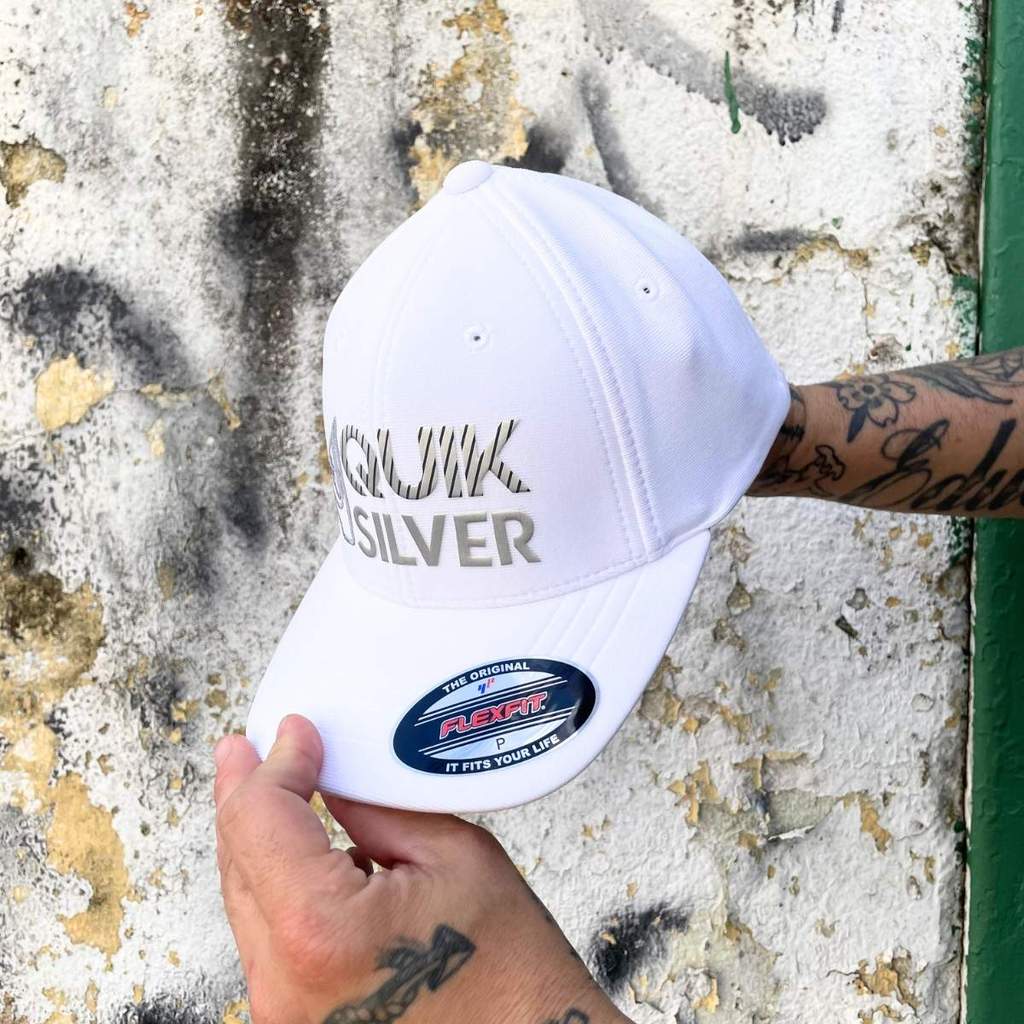 Boné Quiksilver Flexfit Silver Transfer Emb White Juvenil P