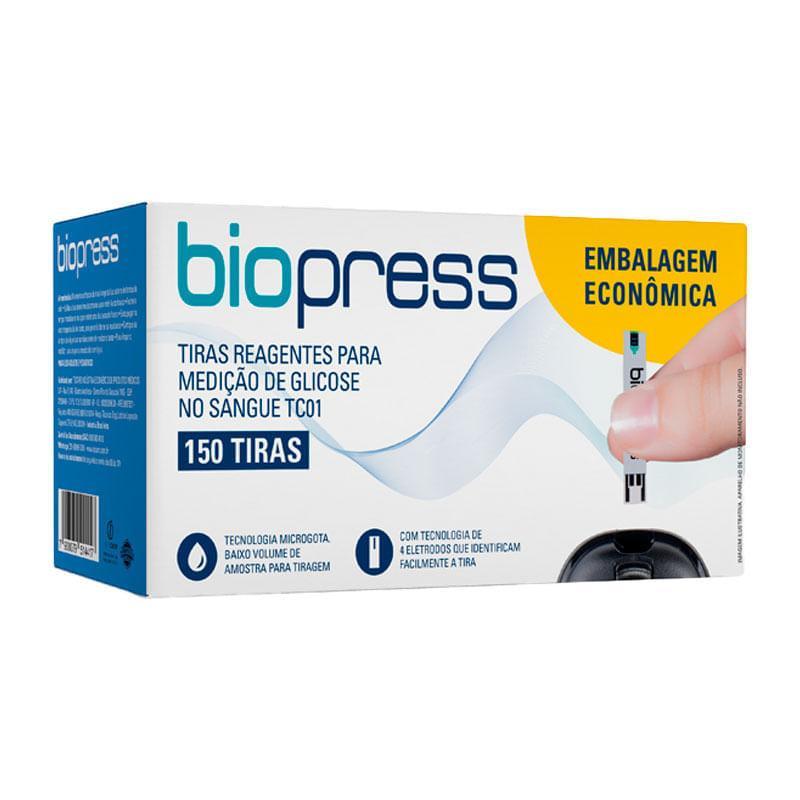 Tiras Reagentes Para Medição de Glicose Biopress 150 Unidades em Oferta na Shopee
