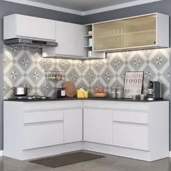 Armário De Cozinha Completa De Canto Branco