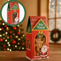 20 CAIXAS LEMBRANCINHA NATAL CASINHA COM VISOR 9,5x4,5x20 CM NT205 (JR NATAL OUTLET 2025)