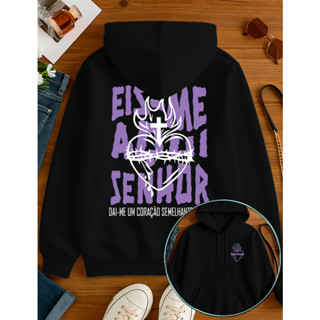 Moletom canguru eis me aqui senhor religioso estiloso em Oferta na Shopee