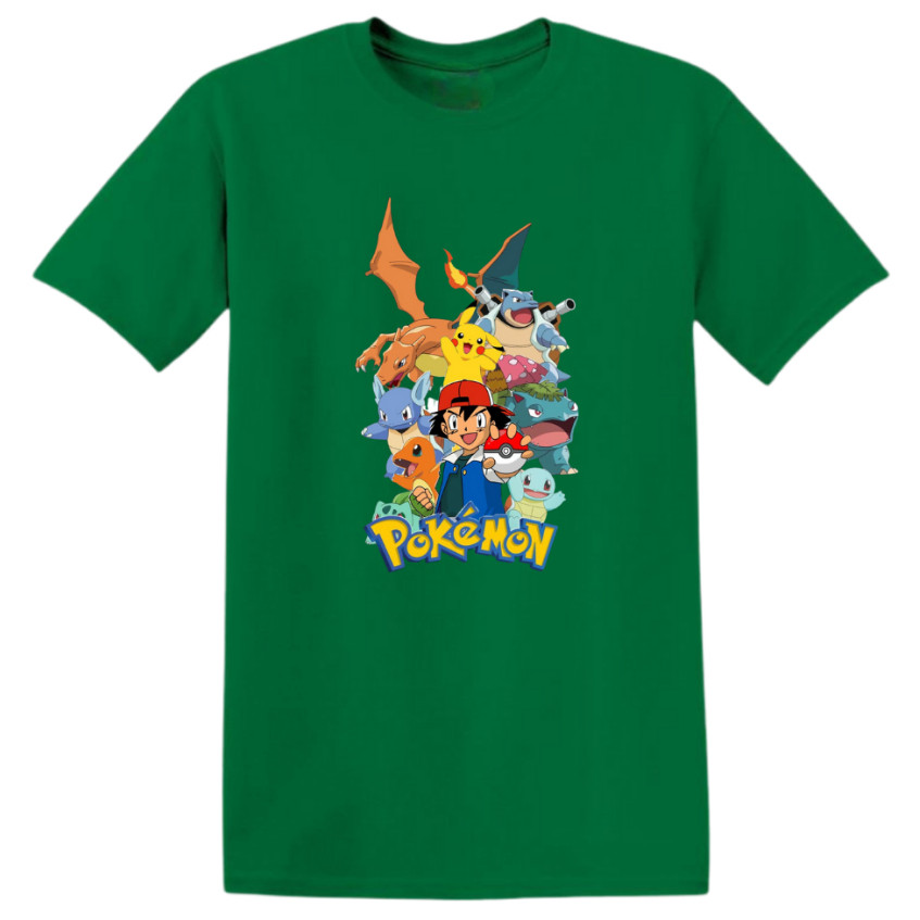 Camiseta infantil Pokemon Desenho Manga Curta Algodão Premium Dia Dia