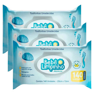 kit 420 Toalhas Umedecidas Bebê Limpinho Premium