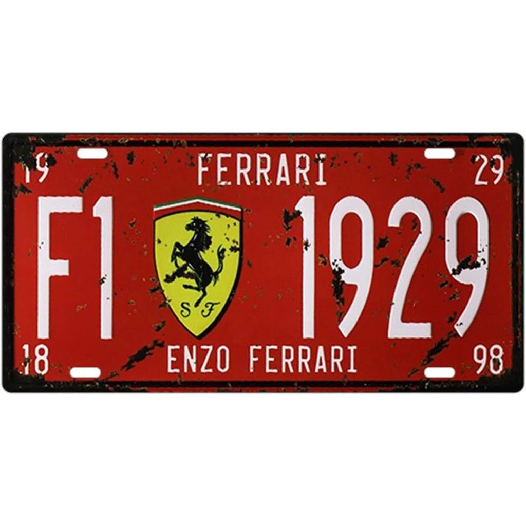 CIFbuy 2D Impressionante Metal Estanho Sinal Vintage Enzo Ferrari Placa De Carro Design 6x12 Polegadas Retro Arte Da Par