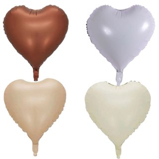 Kit c/ 12 Balão Metalizado Coração Marrom Creme Bege Branco 45cm Festa - 3 Cada em Oferta na Shopee