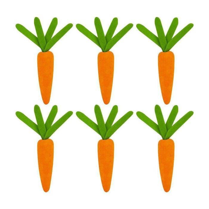 Cenoura Decorativa de Pascoa 7cm c/ 6 Unidades