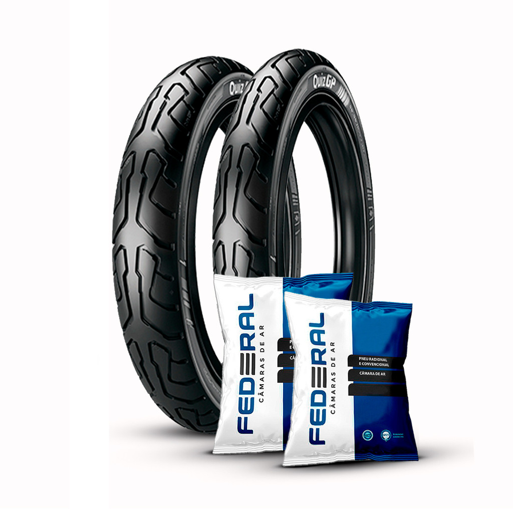 Kit Pneu Ira QzGp 80/100-14+60/100-17+ 2 Câmaras Biz 100/125 em Oferta na Shopee