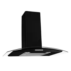 Coifa De Parede 75cm Vidro Curvo Duto Slim Fogatti Black 220V