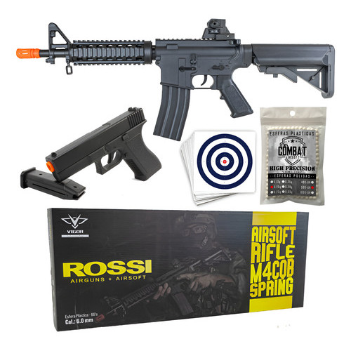 Rifle Fuzi Airsoft M4 E Pistola V307 Vigor Spring Rossi 6mm em Oferta na Shopee