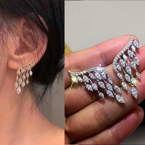 Brinco Ear Cuff Noiva Pedra Zirconia Debutante Prata Festa
