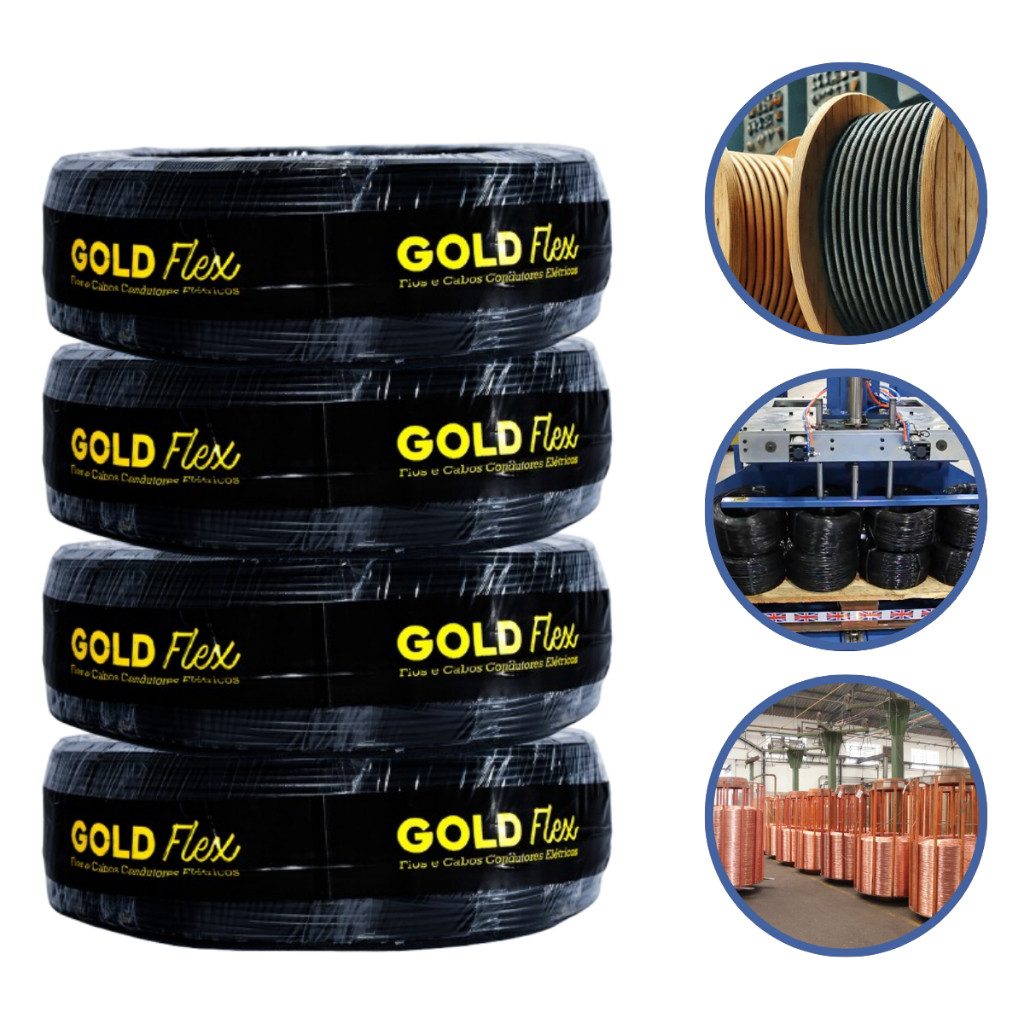 Cabo PP 2X4MM 2 Vias 10/20/30 Mts PP Fio Flexível 2 Vias de 2x4mm² - 10/20/30 Metros