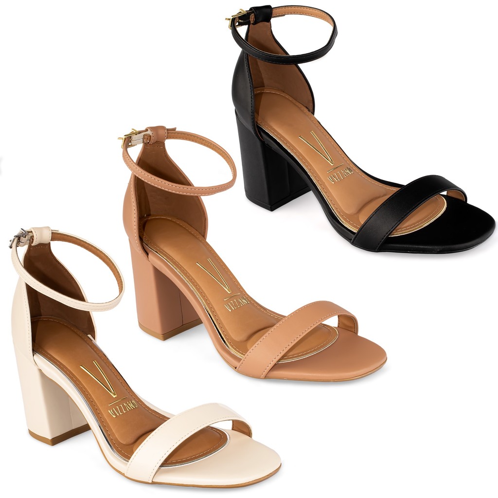 Sandália Vizzano Salto Alto Médio Grosso Confortável 6409 em Oferta na Shopee