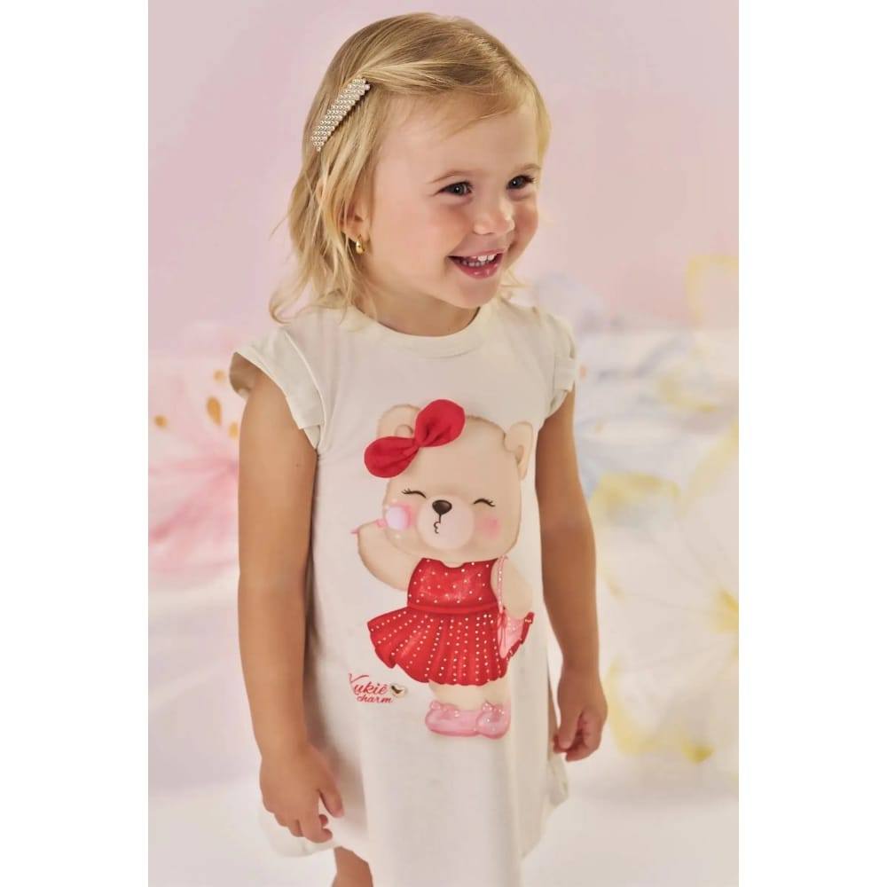 Vestido Bebê Menina Ursinha Molecotton  - M ao 03 Kukiê