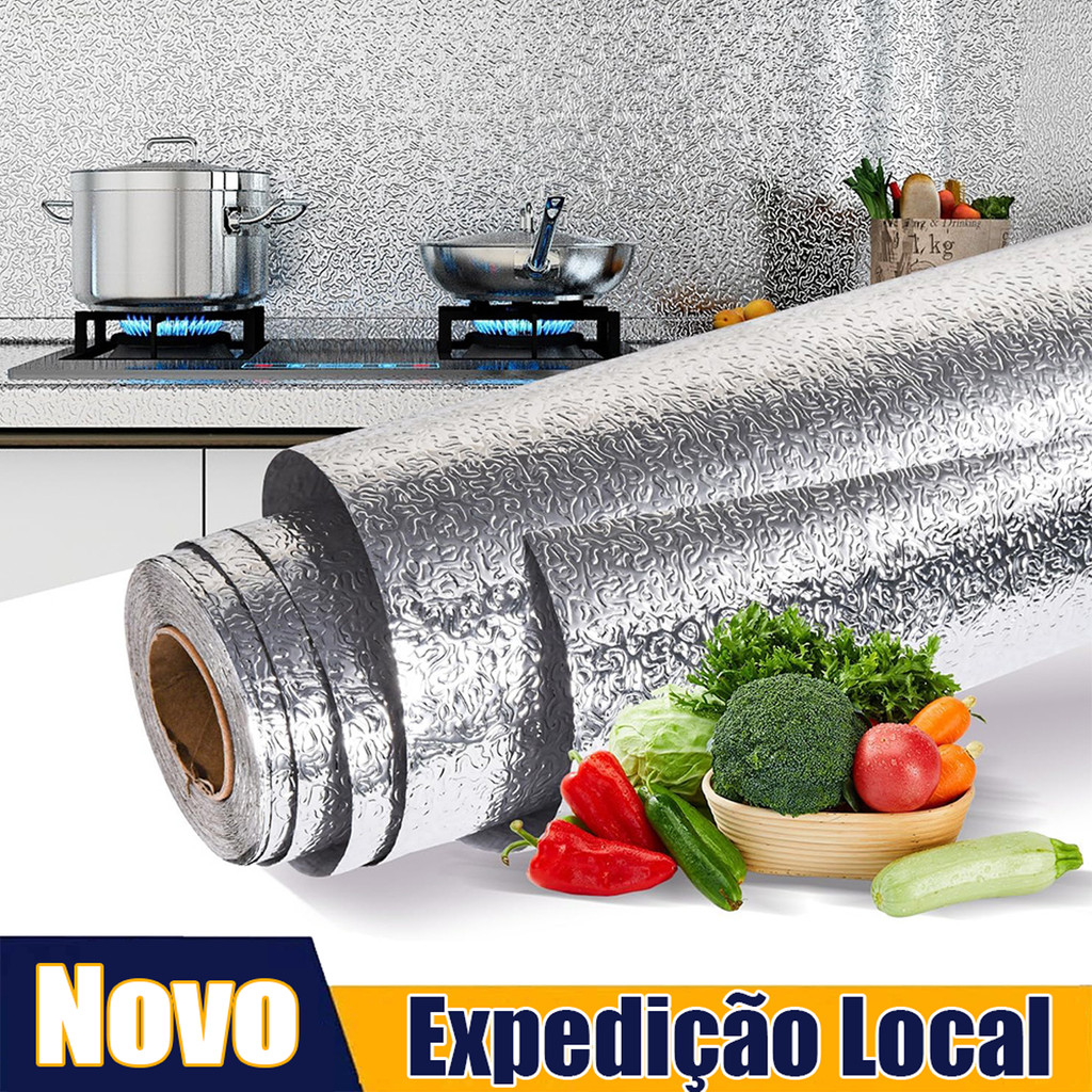 1 peça de adesivo autoadesivo à prova de óleo de cozinha (60CMx10M) material PVC para fogão de cozinha