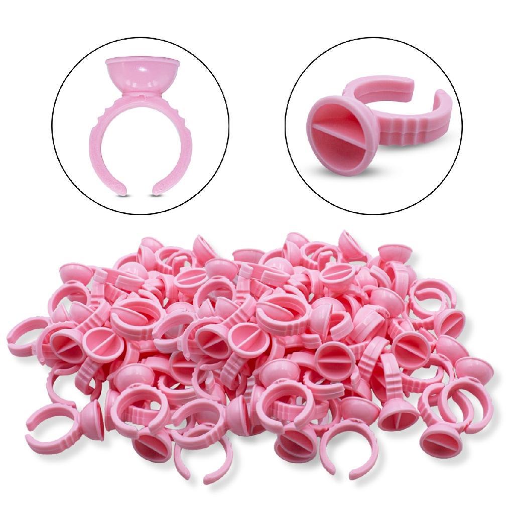 Kit 300 Anéis Batoque Rosa AB1 Henna Cílios Micropigmentação Lash Designer Olhos Sobrancelha Beleza