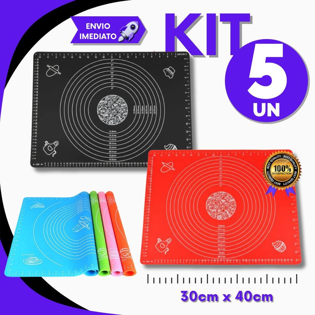 Kit Tapete Culinário de Silicone Para Casa Tapete Para Assar Cozinha Massas Pão Doce Antiaderente