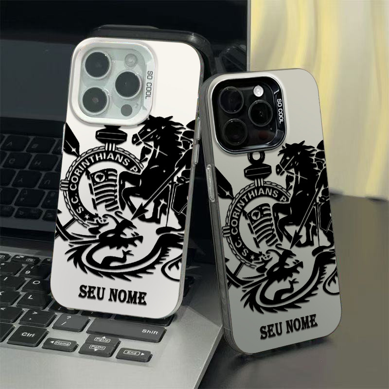 Capinha personalizada time corinthians para iPhone 7+8 11 12 13 15 14 16 Pro Max Xr Xs Max 7+8 16 Plus capa anti impacto