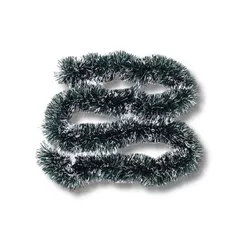 Festão Aramado Decorativo De Natal - Verde Escuro Nevado - 15cmx2m - 1 unidade - Rizzo