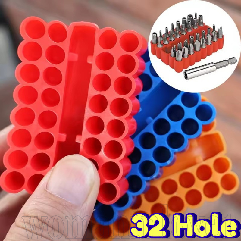 Suporte Para Bits De Chave De Fenda De 32 Furos-Bandeja De Armazenamento De Broca De Borracha Macia De PVC-Caixa Haste H em Oferta na Shopee