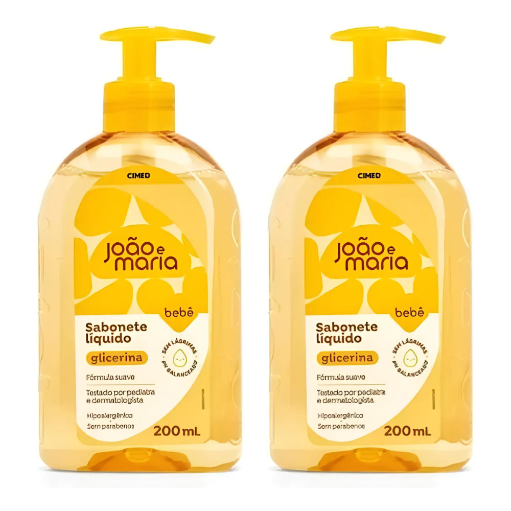 KIT 2UN SABONETE LIQUIDO 200ML JOÃO E MARIA - CIMED