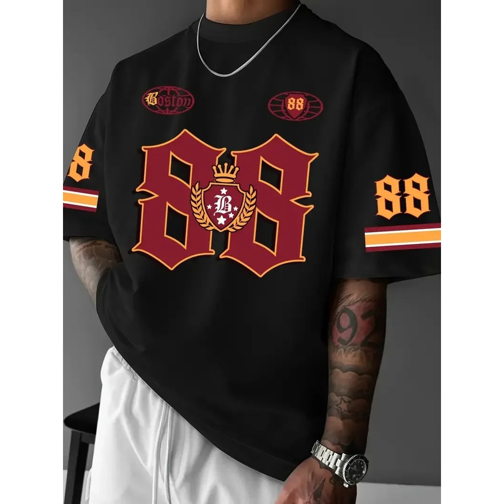 Camiseta Masculina 88 Estampada Lançamento Camiseta 100% Algodão Camisetão Camisa Oversized Plus - Camisarte