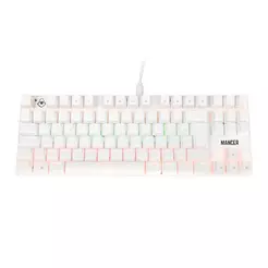 Teclado Mecanico Mancer Shade MK3, Rainbow, Switch Huano Vermelho, Branco, MCR-SHM3-WH01