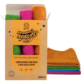 3 Pano Mágico Uso Geral Akora Ecomais Flanela Microfibra de Limpeza Domestica Escritórios e Carros em Oferta na Shopee