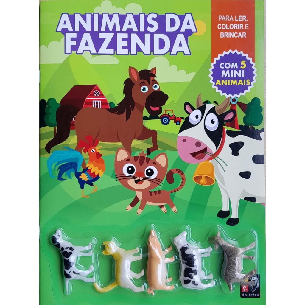 Para Ler, Colorir e Brincar | Animais Da Fazenda