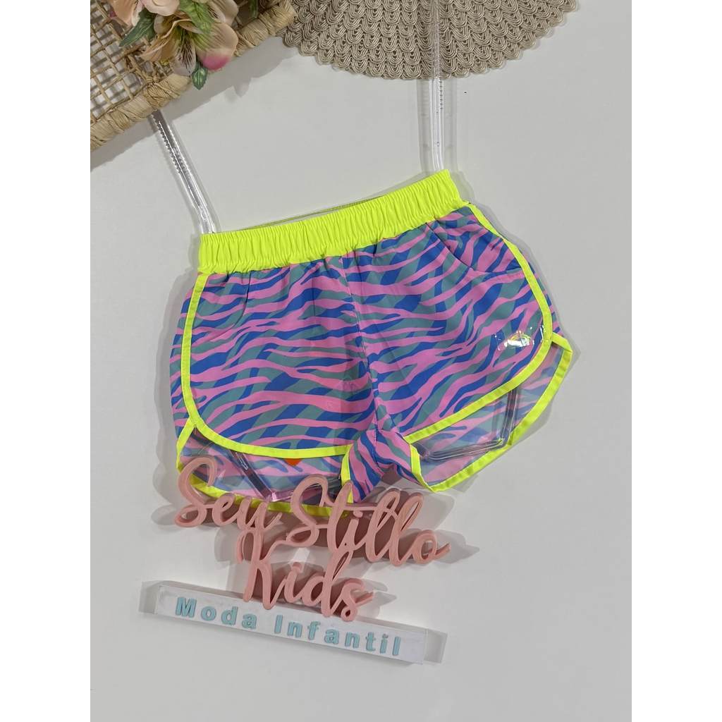 Shorts Infantil Siri Kids Nylon Leticia Zebra 40062