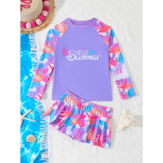 RWX VEST Conjunto Infantil Feminino UV com Blusa e Saia Estampada – Proteção e Estilo para o Verão 2025 I3631 em Oferta na Shopee