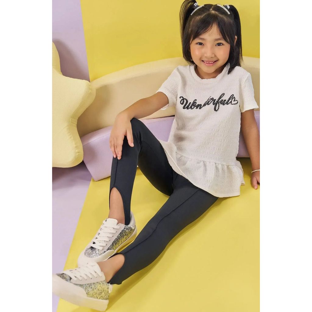 Conjunto de Blusa  e Calça Legging em Fly Tech Kukiê Infantil Menina