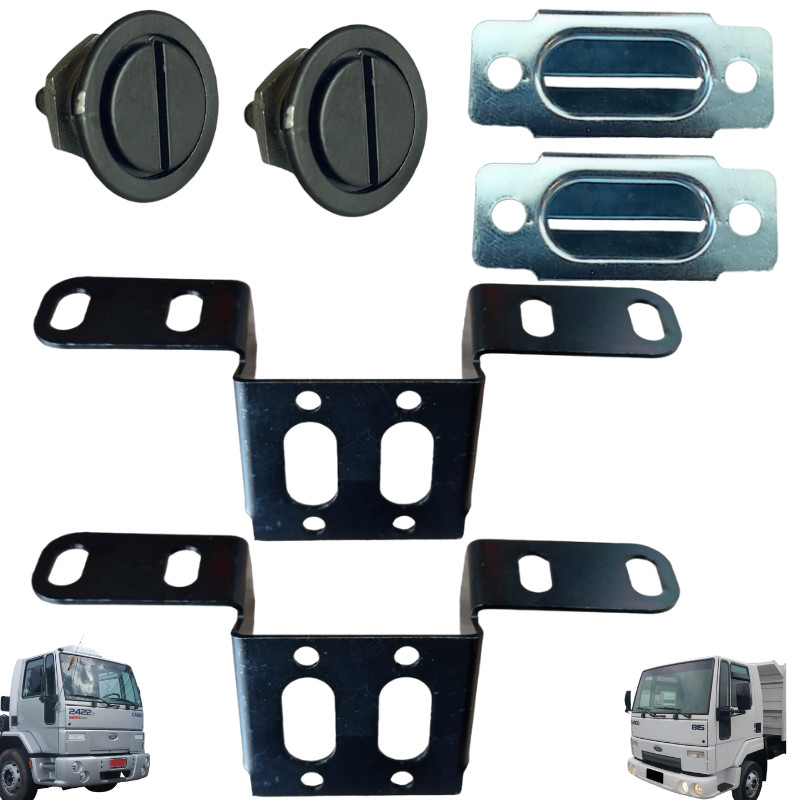 Kit Par Pino Trava Do Capo+presilha+suporte Ford Cargo Até 2011