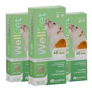 Kit 3 WellPet 200 mg Cães de 10,1 a 20Kg Ourofino - 1 Comprimido em Oferta na Shopee