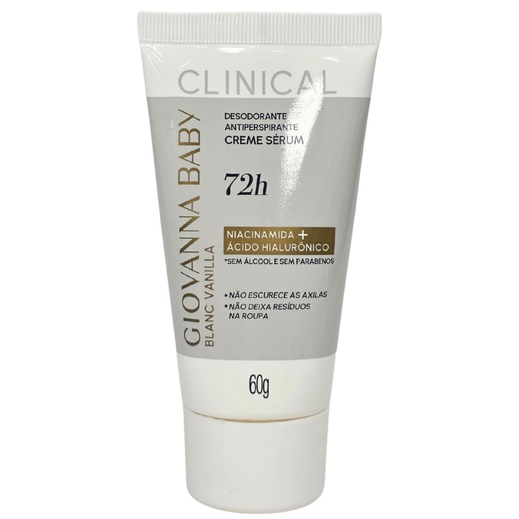 Desodorante Creme Sérum Bisnaga Blanc Vanilla Clinical 72h Vegano Giovanna Baby 60g