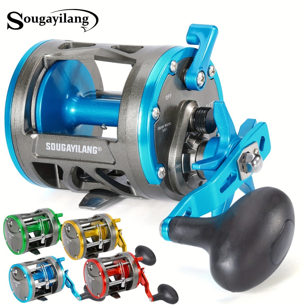 Sougayilang Carretel De Pesca Giratório Resistente 3.8 : 1 Sistema De Arrasto Inoxidável De Alta Relação De Engrenagem E